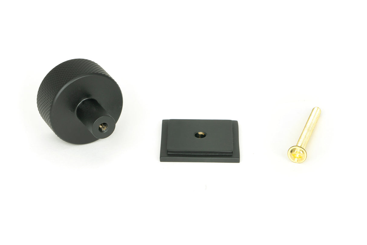 From The Anvil - Matt Black Brompton Cabinet Knob - 32mm (Square) | Sku. 46881 | Trade Door Handles.