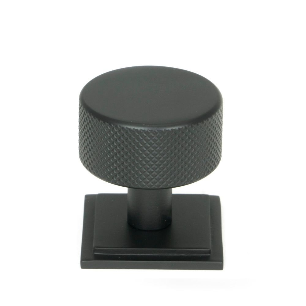 From The Anvil - Matt Black Brompton Cabinet Knob - 32mm (Square) | Sku. 46881 | Trade Door Handles.