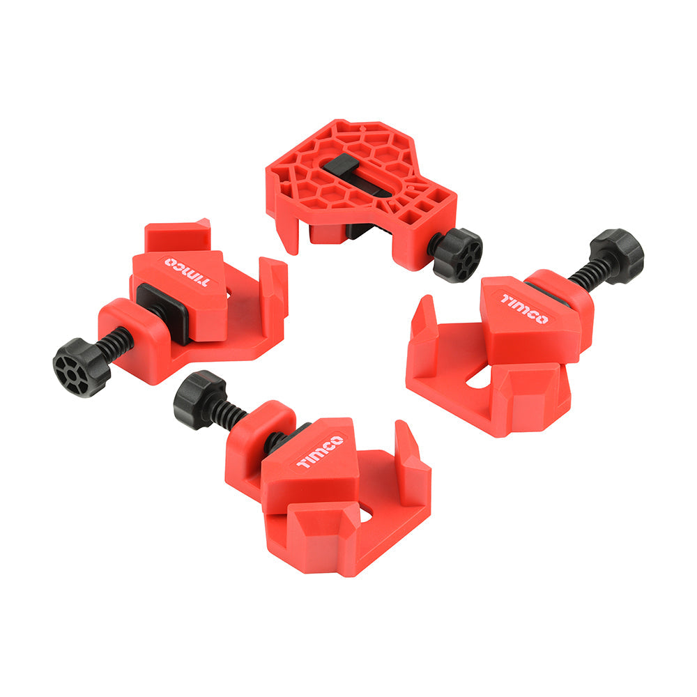 This is an image of Timco - Quick Corner Clamp Set 4pcs (4 Pieces Blister Pack) 468846
