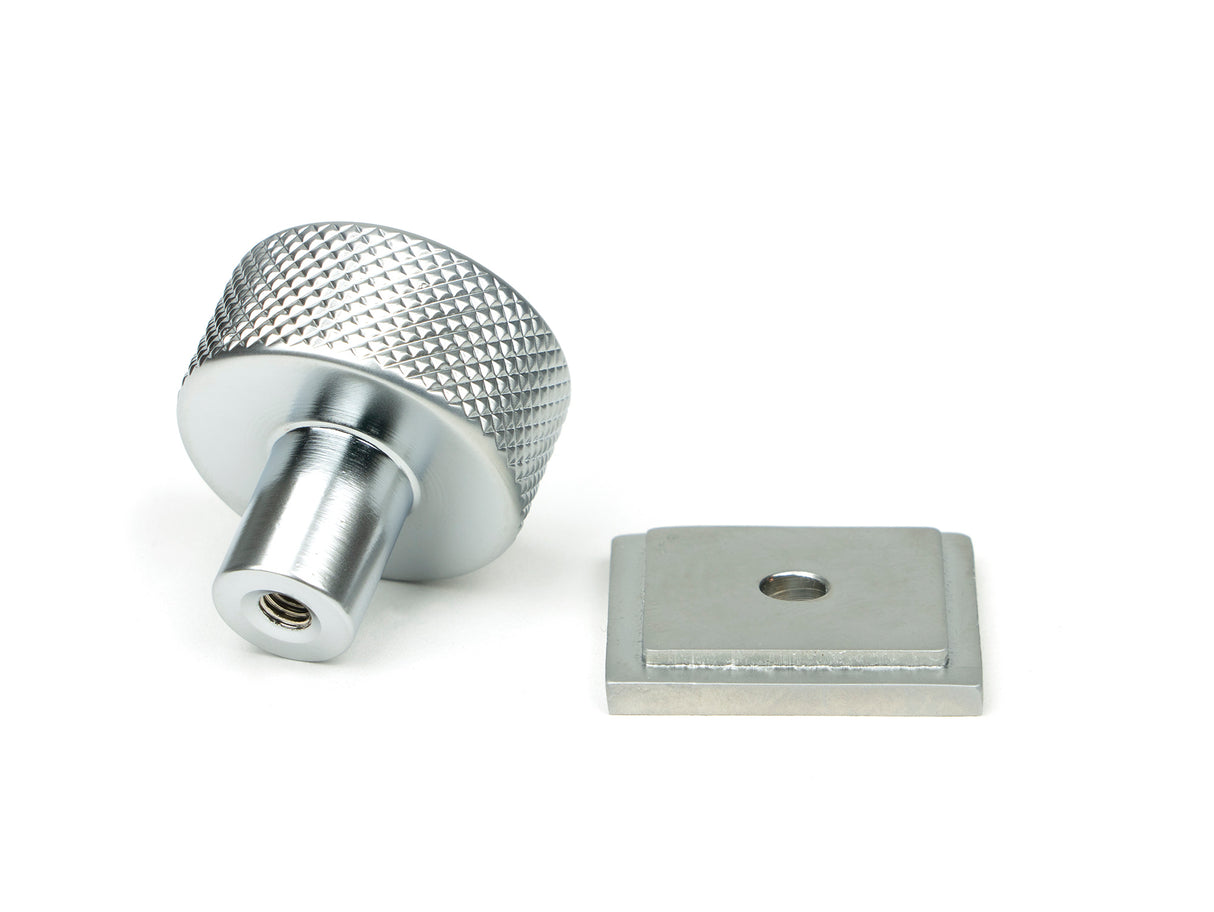 From The Anvil - Satin Chrome Brompton Cabinet Knob - 25mm (Square) | Sku. 46884 | Trade Door Handles.