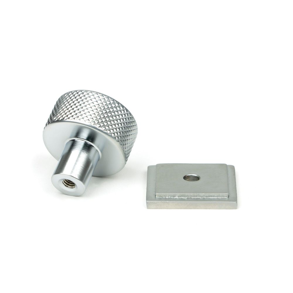 From The Anvil - Satin Chrome Brompton Cabinet Knob - 25mm (Square) | Sku. 46884 | Trade Door Handles.