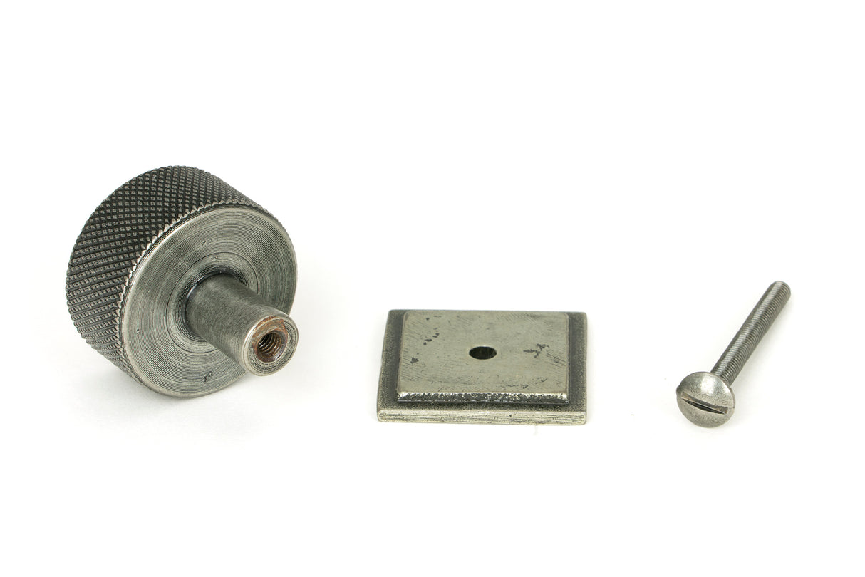 From The Anvil - Pewter Brompton Cabinet Knob - 32mm (Square) | Sku. 46885 | Trade Door Handles.