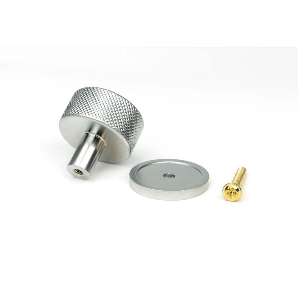 From The Anvil - Satin Chrome Brompton Cabinet Knob - 32mm (Plain) | Sku. 46888 | Trade Door Handles.