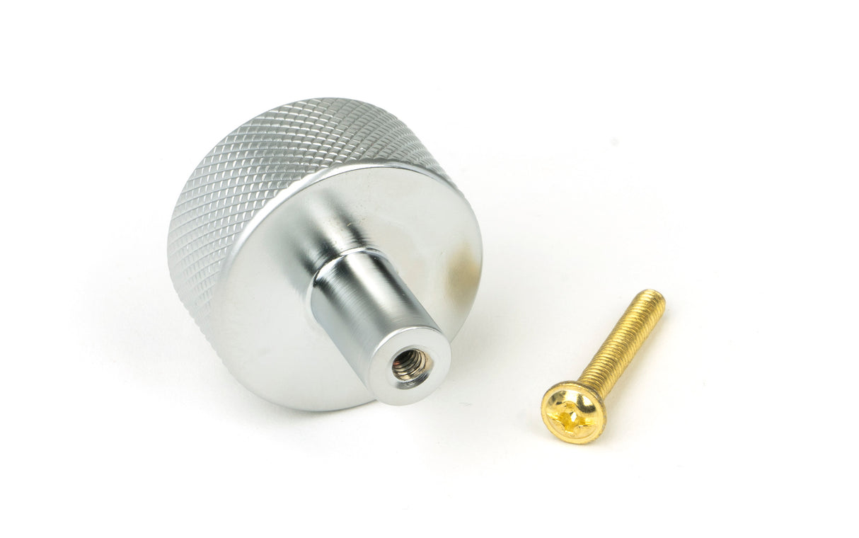 From The Anvil - Satin Chrome Brompton Cabinet Knob - 32mm (No rose) | Sku. 46892 | Trade Door Handles.