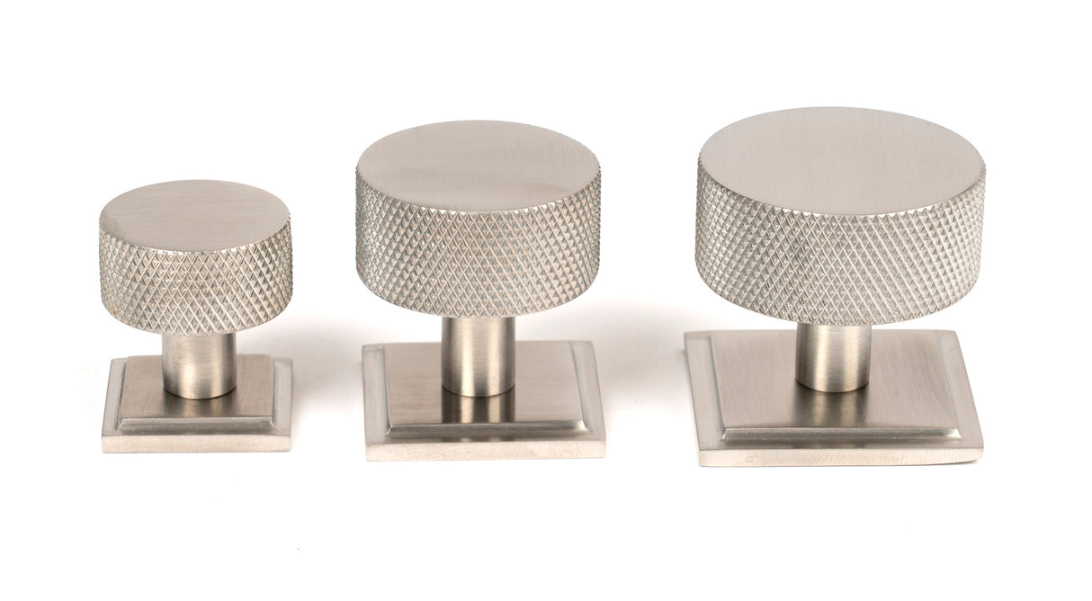 From The Anvil - Satin SS (304) Brompton Cabinet Knob - 32mm (Square) | Sku. 46893 | Trade Door Handles.
