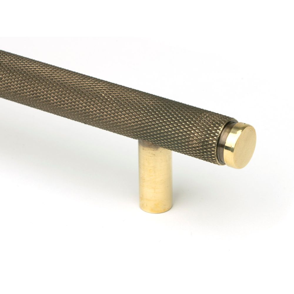 From The Anvil - Aged Brass Full Brompton Pull Handle - Small | Sku. 46894 | Trade Door Handles.