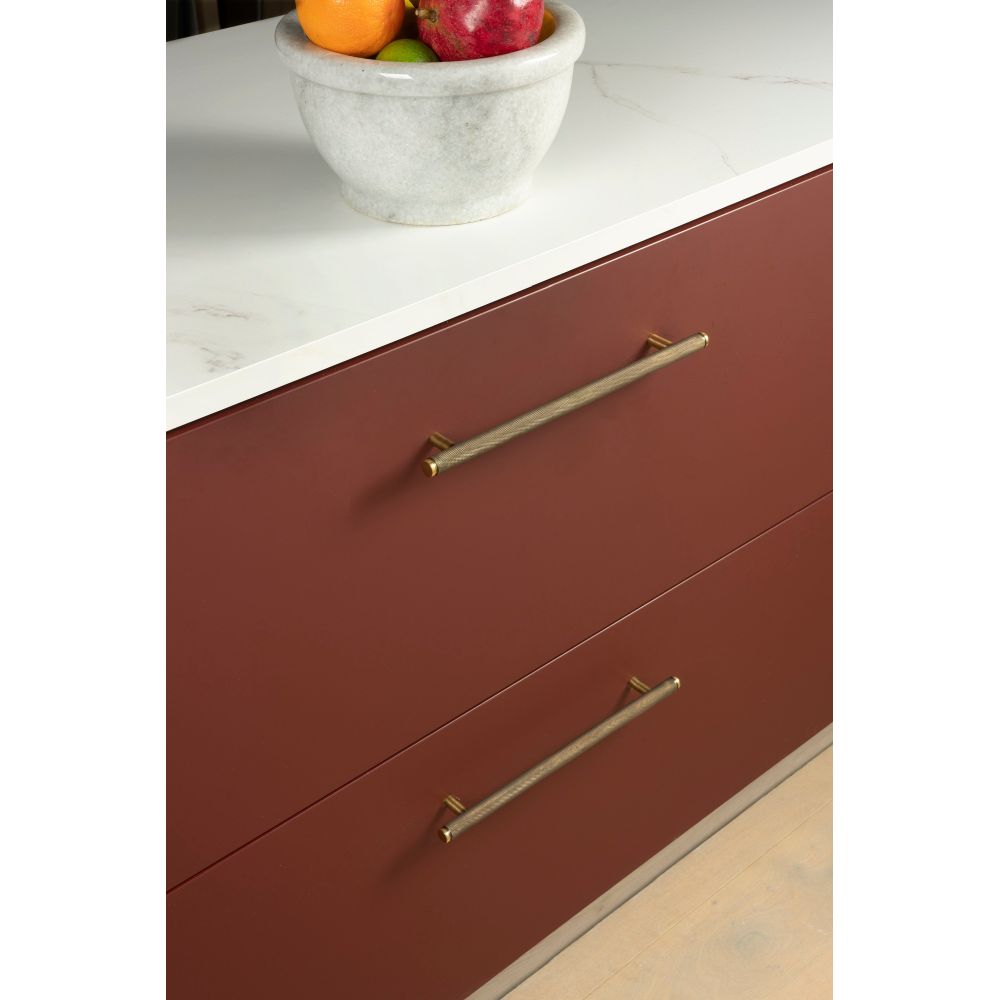 From The Anvil - Aged Brass Full Brompton Pull Handle - Large | Sku. 46896 | Trade Door Handles.