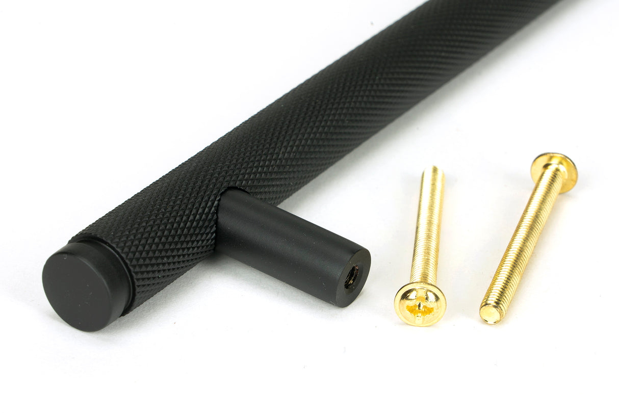 From The Anvil - Matt Black Full Brompton Pull Handle - Large | Sku. 46914 | Trade Door Handles.