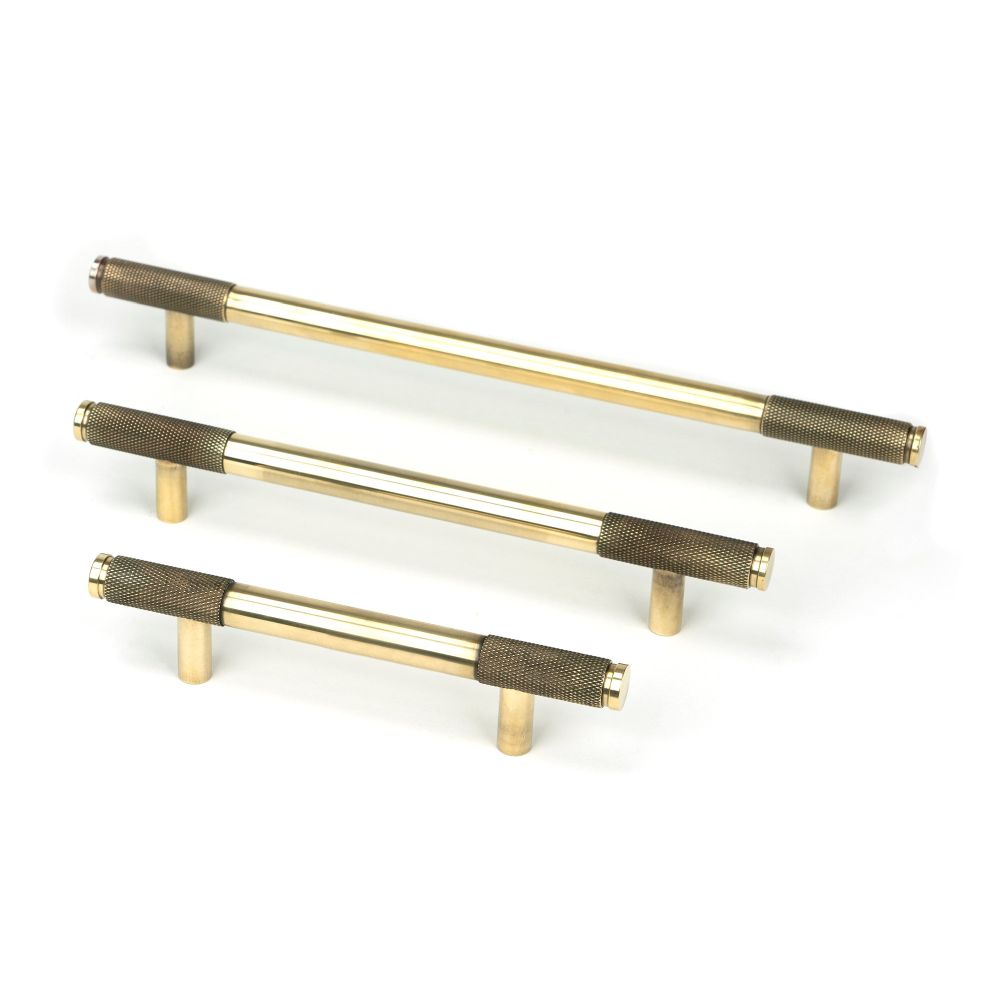 From The Anvil - Aged Brass Half Brompton Pull Handle - Medium | Sku. 46925 | Trade Door Handles.