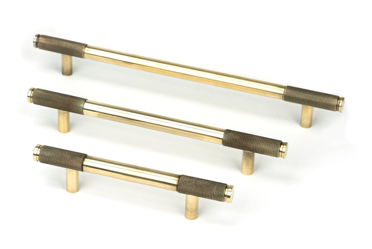 From The Anvil - Aged Brass Half Brompton Pull Handle - Large | Sku. 46926 | Trade Door Handles.