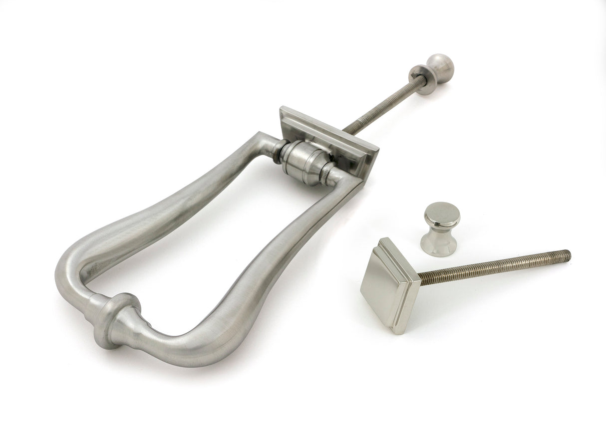 From The Anvil - Satin Marine SS (316) Slimline Art Deco Door Knocker | Sku. 46940 | Trade Door Handles.