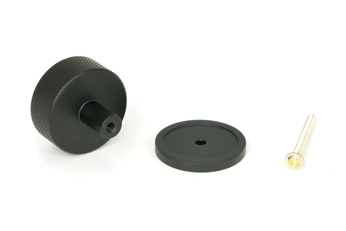 From The Anvil - Matt Black Brompton Cabinet Knob - 38mm (Plain) | Sku. 47084 | Trade Door Handles.