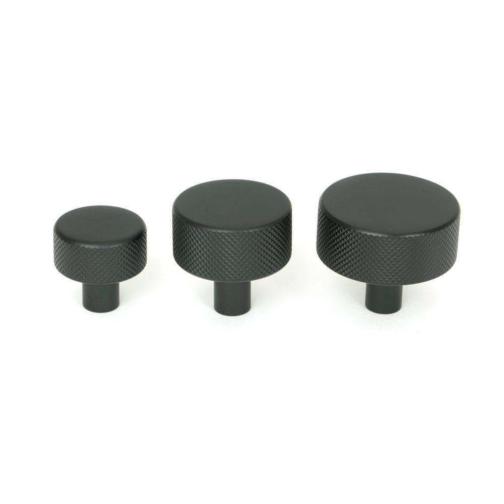 From The Anvil - Matt Black Brompton Cabinet Knob - 38mm (No rose) | Sku. 47085 | Trade Door Handles.