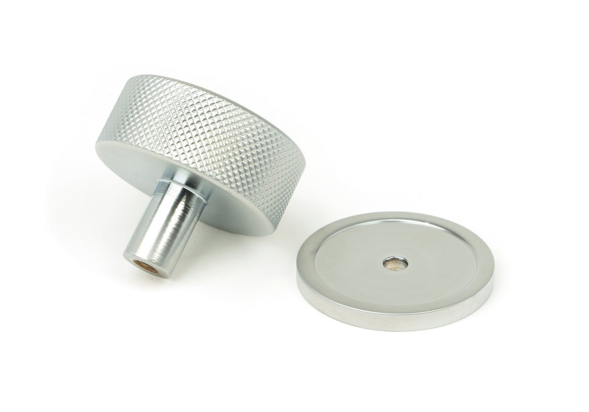 From The Anvil - Satin Chrome Brompton Cabinet Knob - 38mm (Plain) | Sku. 47086 | Trade Door Handles.