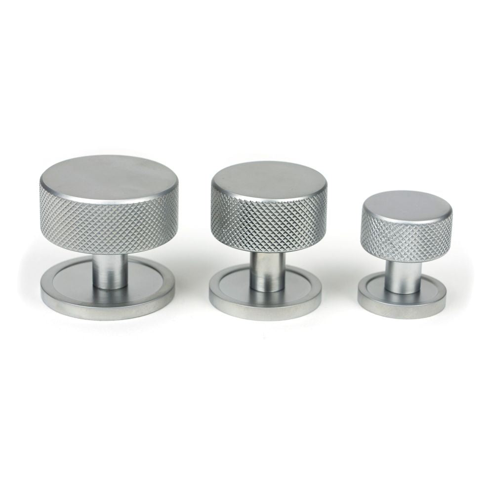 From The Anvil - Satin Chrome Brompton Cabinet Knob - 38mm (Plain) | Sku. 47086 | Trade Door Handles.