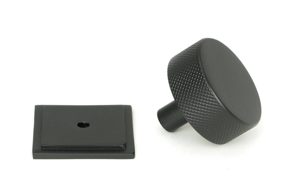 From The Anvil - Matt Black Brompton Cabinet Knob - 38mm (Square) | Sku. 47087 | Trade Door Handles.