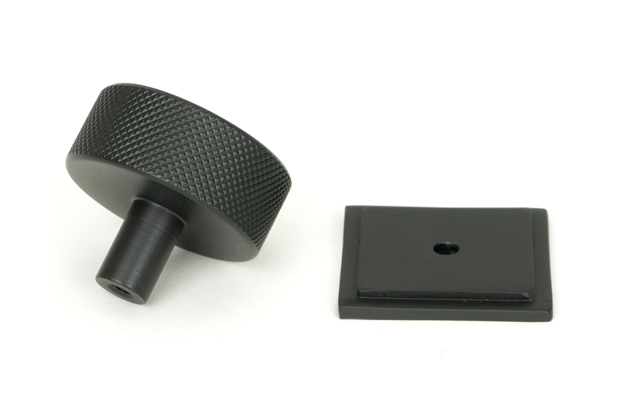 From The Anvil - Matt Black Brompton Cabinet Knob - 38mm (Square) | Sku. 47087 | Trade Door Handles.