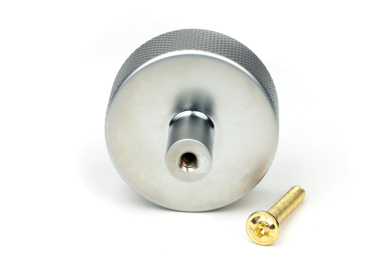 From The Anvil - Satin Chrome Brompton Cabinet Knob - 38mm (No rose) | Sku. 47090 | Trade Door Handles.