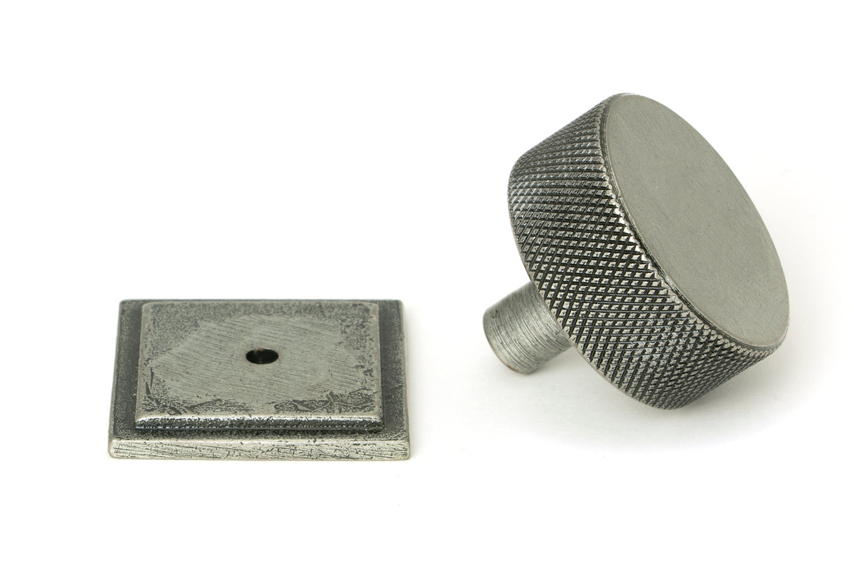From The Anvil - Pewter Brompton Cabinet Knob - 38mm (Square) | Sku. 47091 | Trade Door Handles.