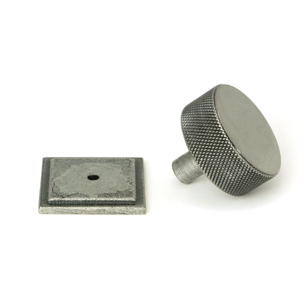 From The Anvil - Pewter Brompton Cabinet Knob - 38mm (Square) | Sku. 47091 | Trade Door Handles.