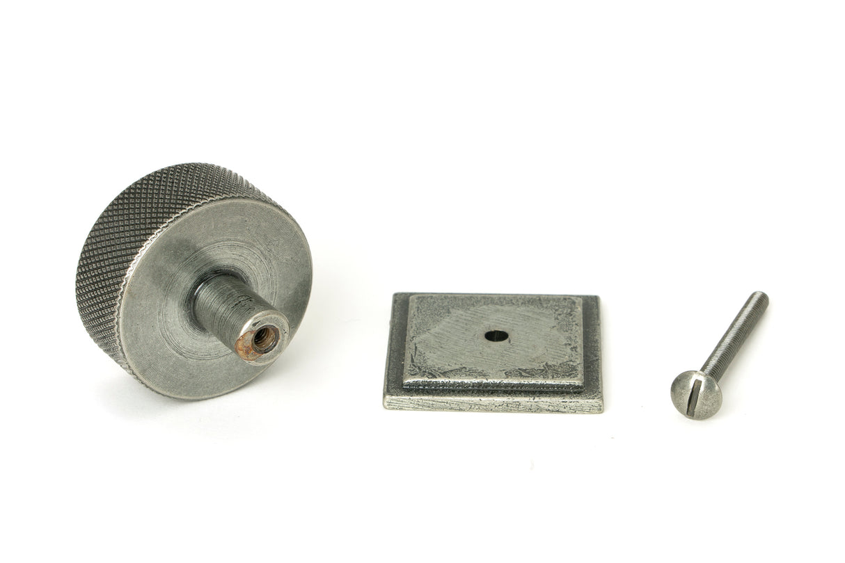 From The Anvil - Pewter Brompton Cabinet Knob - 38mm (Square) | Sku. 47091 | Trade Door Handles.