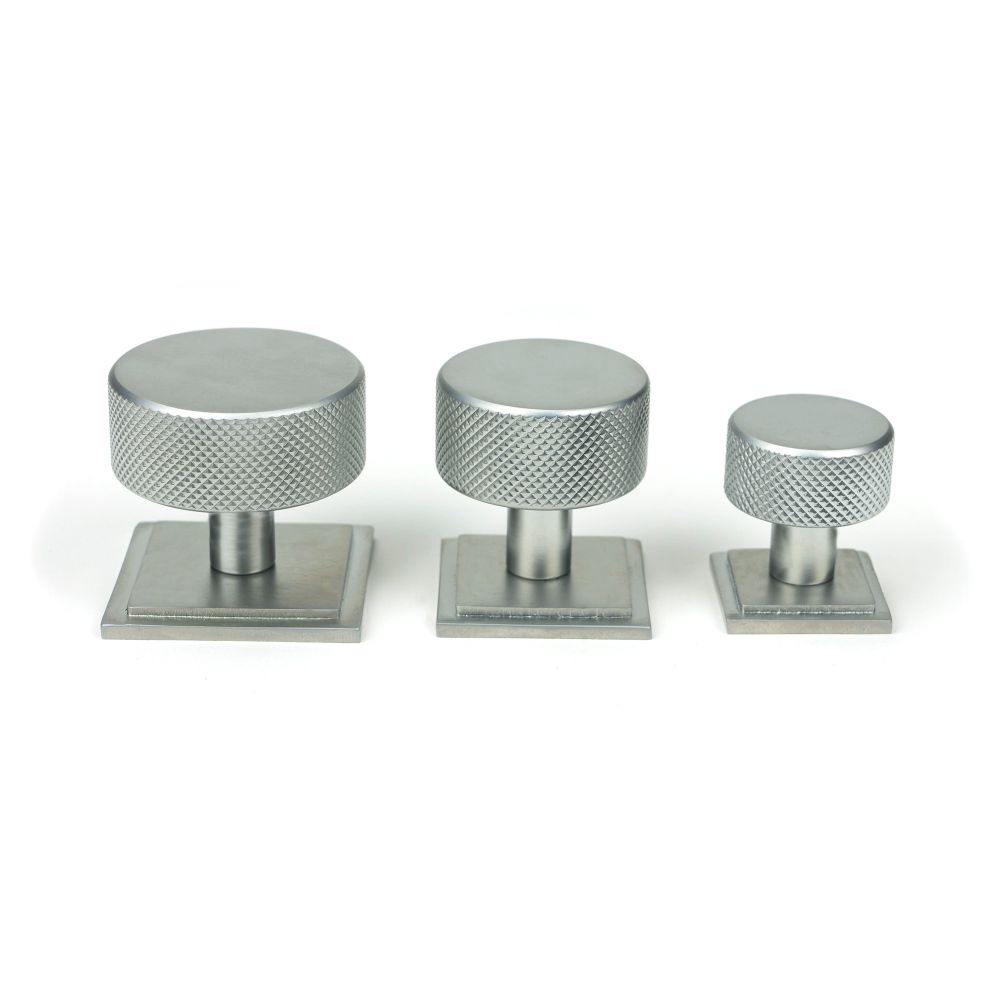 From The Anvil - Satin Chrome Brompton Cabinet Knob - 38mm (Square) | Sku. 47094 | Trade Door Handles.