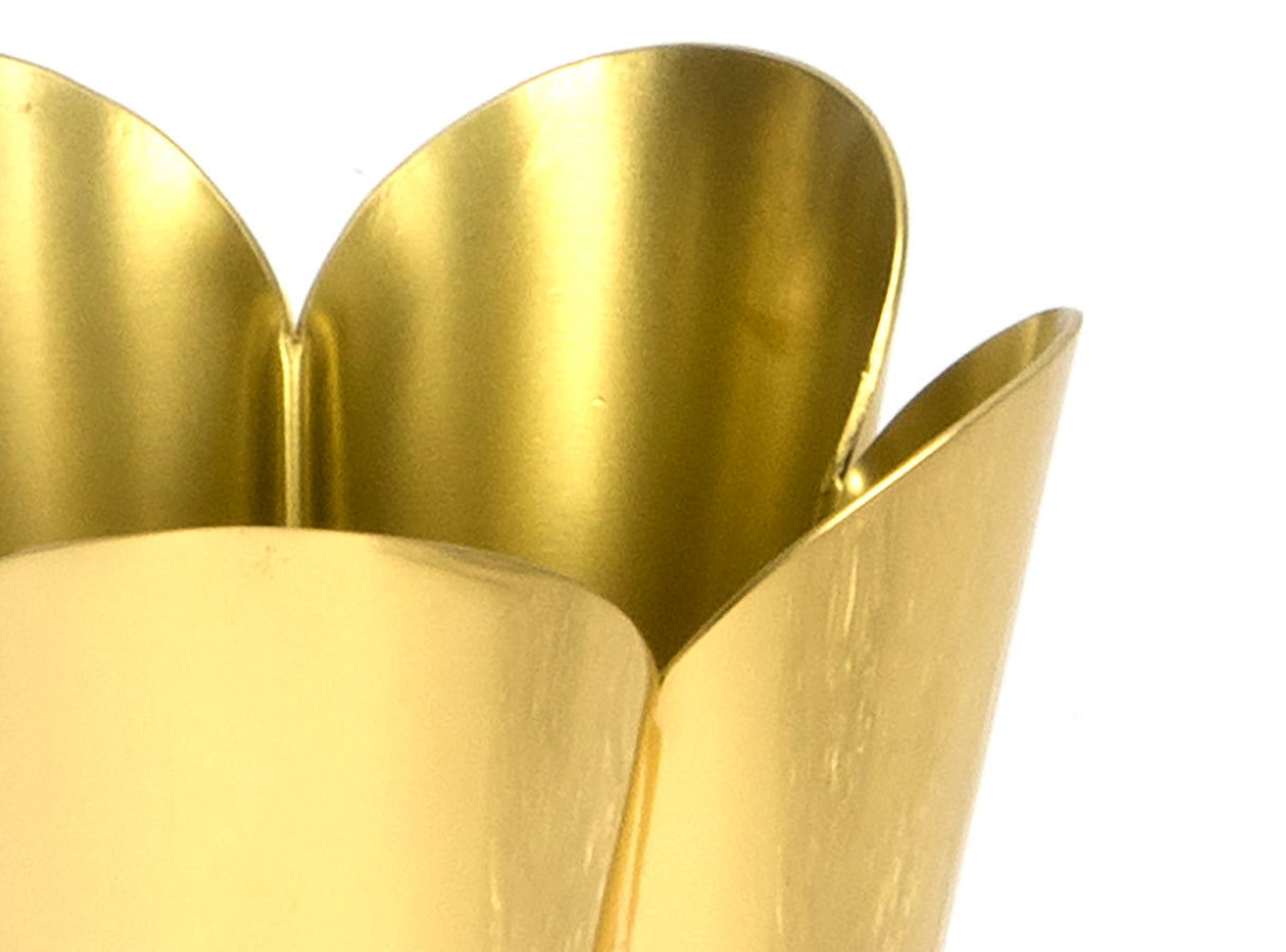 From The Anvil - Smooth Brass Flora Pot - Small | Sku. 47122 | Trade Door Handles.
