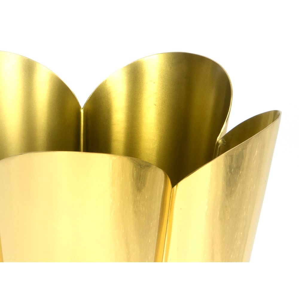 From The Anvil - Smooth Brass Flora Pot - Large | Sku. 47125 | Trade Door Handles.
