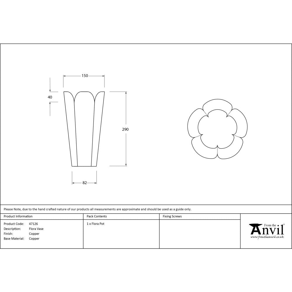 From The Anvil - Smooth Copper Flora Vase | Sku. 47126 | Trade Door Handles.