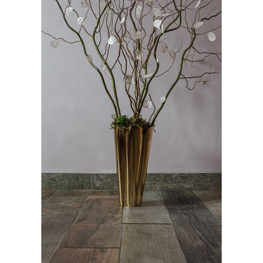 From The Anvil - Smooth Brass Flora Vase | Sku. 47128 | Trade Door Handles.