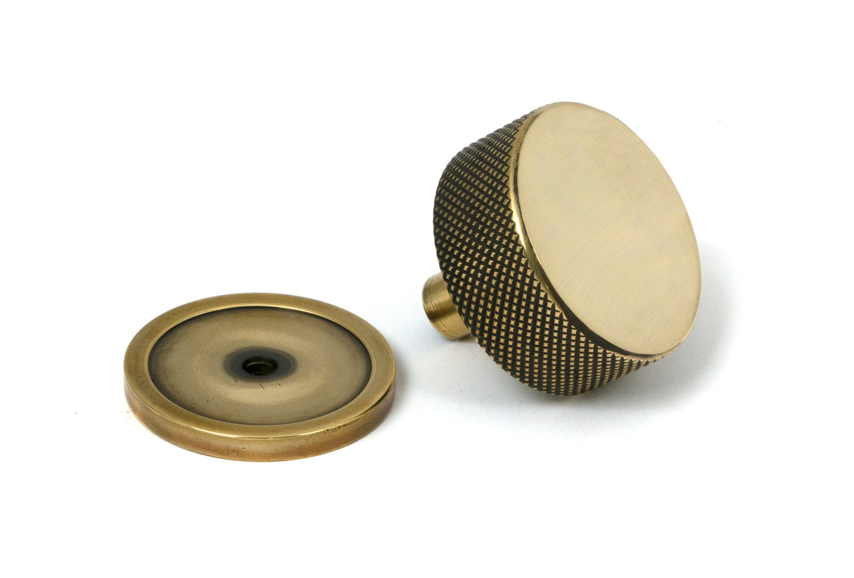 From The Anvil - Aged Brass Brompton Cabinet Knob - 38mm (Plain) | Sku. 47137 | Trade Door Handles.
