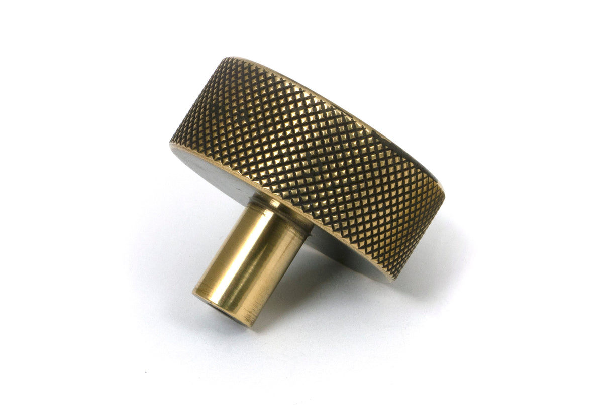 From The Anvil - Aged Brass Brompton Cabinet Knob - 38mm (No rose) | Sku. 47138 | Trade Door Handles.