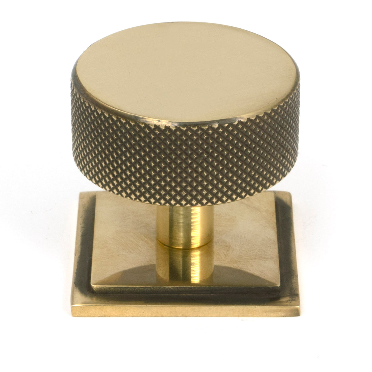 From The Anvil - Aged Brass Brompton Cabinet Knob - 38mm (Square) | Sku. 47140 | Trade Door Handles.