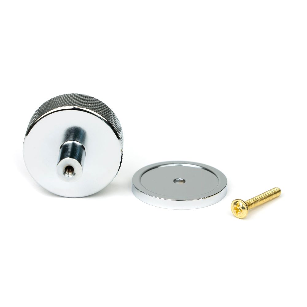 From The Anvil - Polished Chrome Brompton Cabinet Knob - 38mm (Plain) | Sku. 47141 | Trade Door Handles.
