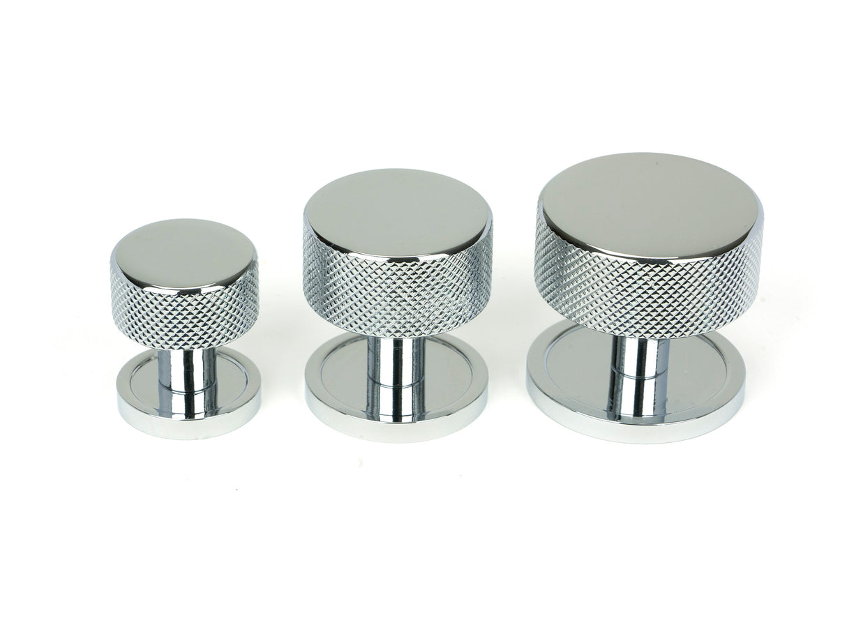From The Anvil - Polished Chrome Brompton Cabinet Knob - 38mm (Plain) | Sku. 47141 | Trade Door Handles.