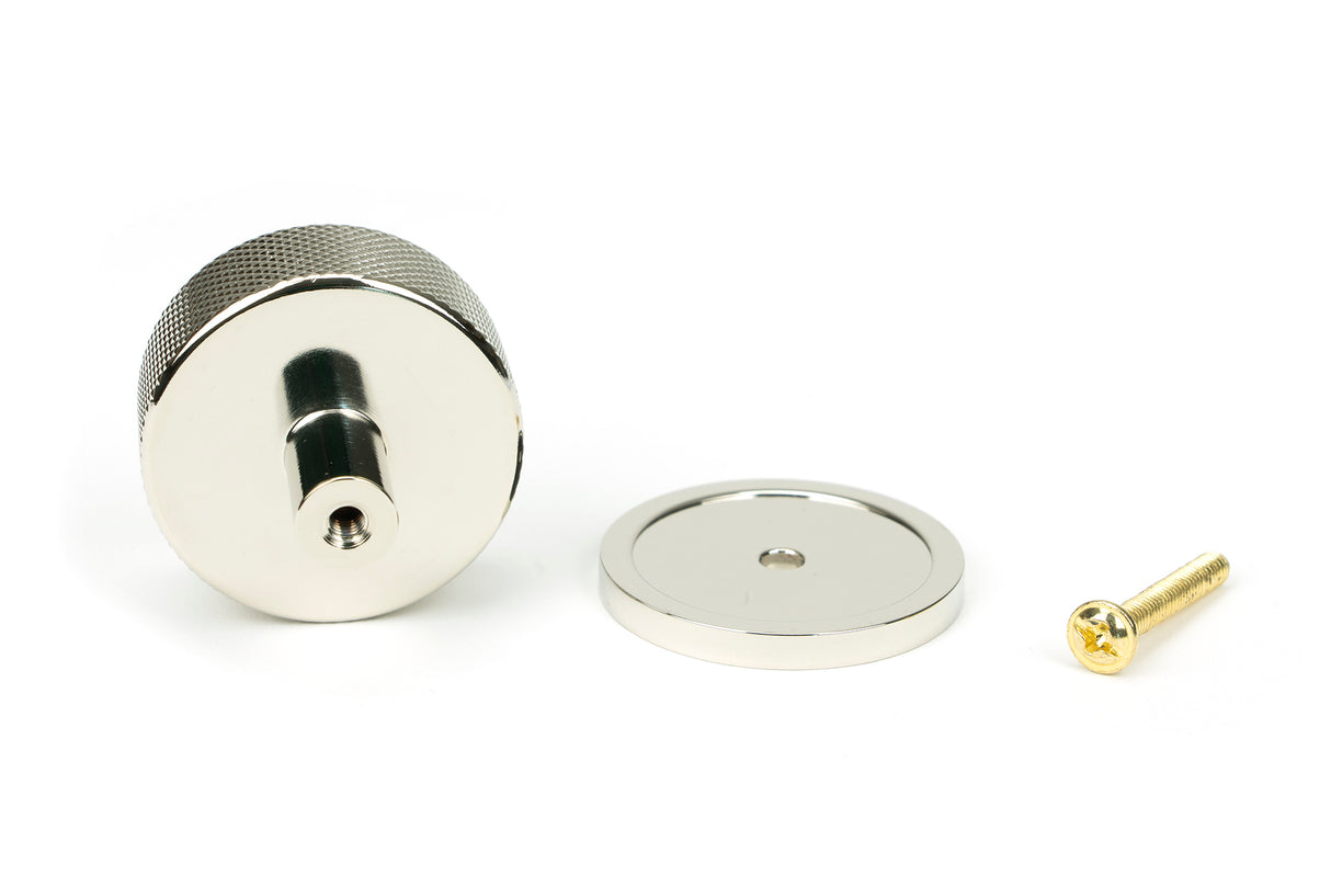 From The Anvil - Polished Nickel Brompton Cabinet Knob - 38mm (Plain) | Sku. 47145 | Trade Door Handles.