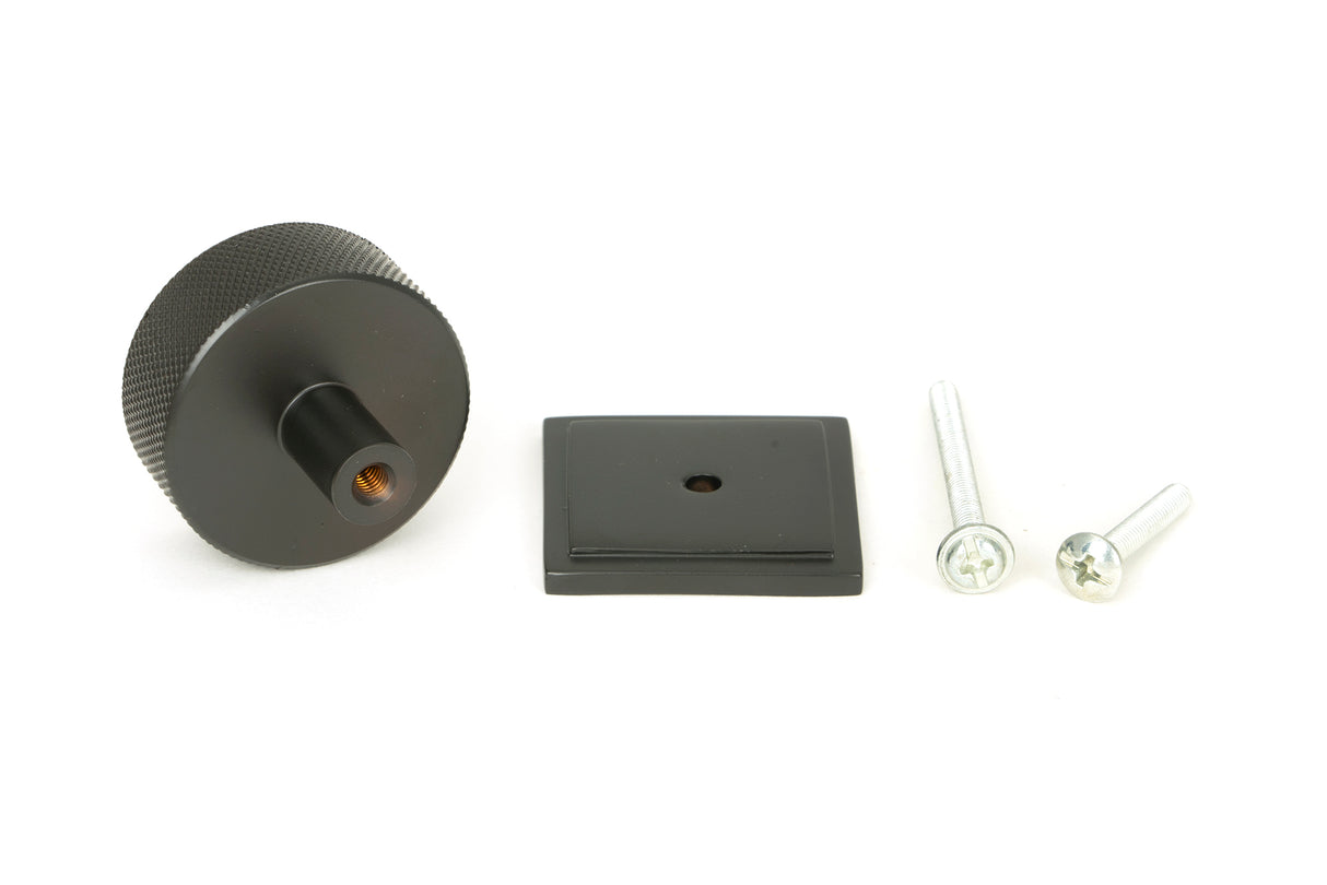 From The Anvil - Aged Bronze Brompton Cabinet Knob - 38mm (Square) | Sku. 47152 | Trade Door Handles.