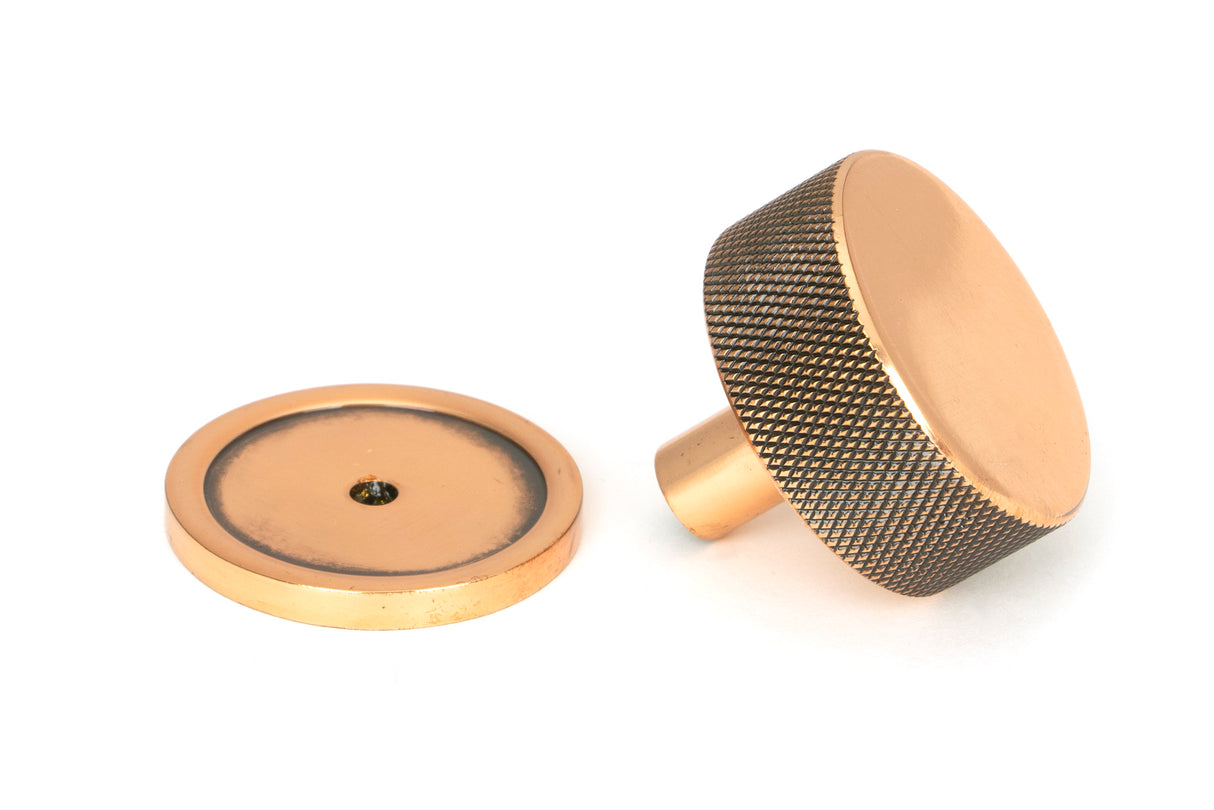 From The Anvil - Polished Bronze Brompton Cabinet Knob - 38mm (Plain) | Sku. 47153 | Trade Door Handles.