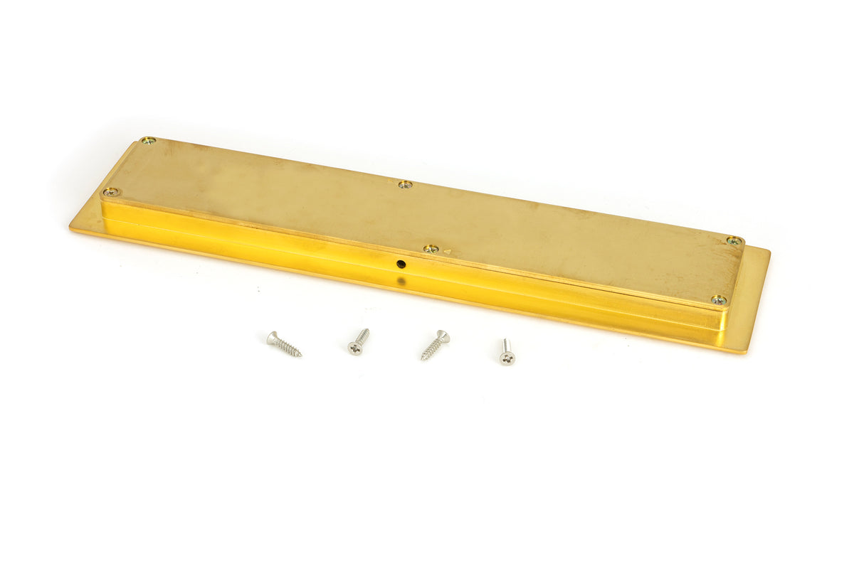 From The Anvil - Polished Brass 250mm Art Deco Rectangular Pull | Sku. 47158 | Trade Door Handles.