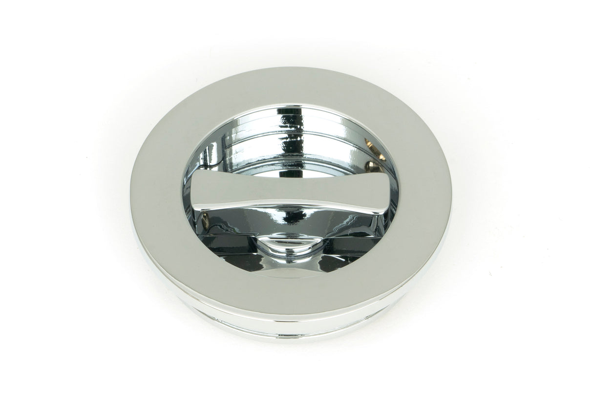 From The Anvil - Polished Chrome 60mm Plain Round Pull - Privacy Set | Sku. 47189 | Trade Door Handles.