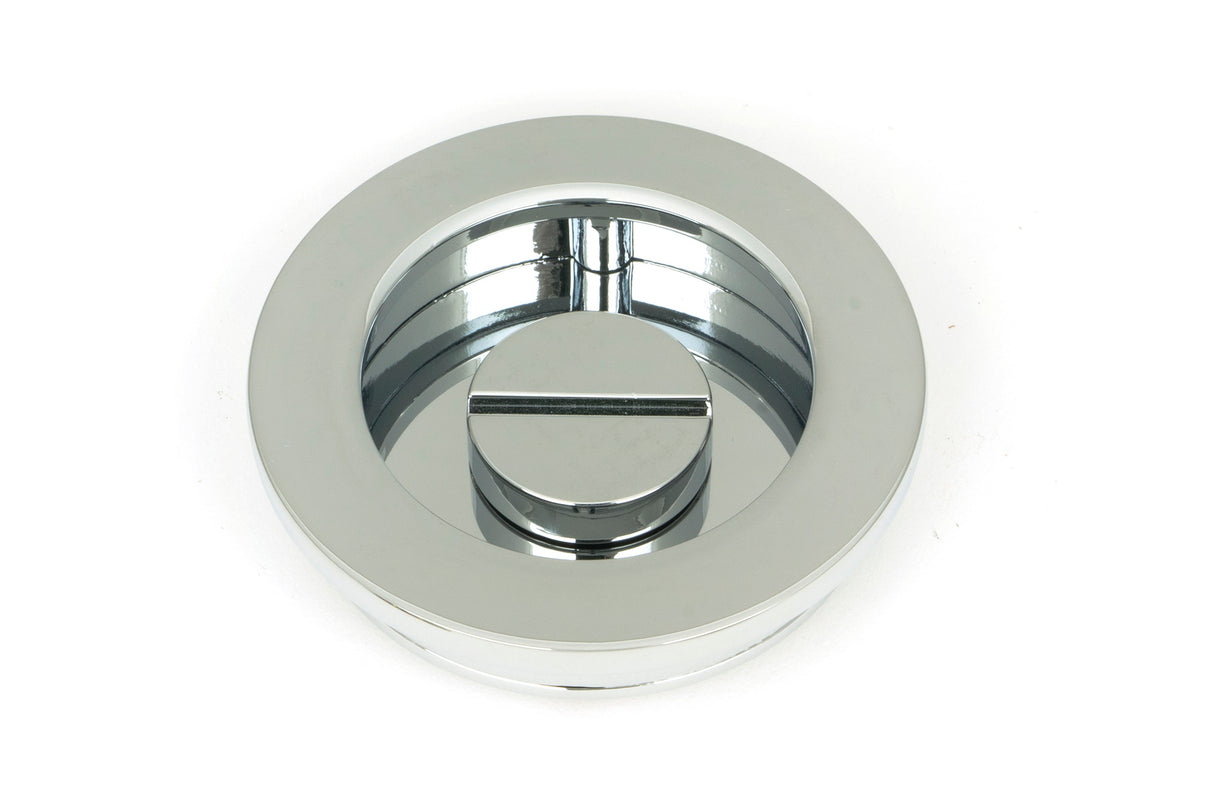 From The Anvil - Polished Chrome 60mm Plain Round Pull - Privacy Set | Sku. 47189 | Trade Door Handles.