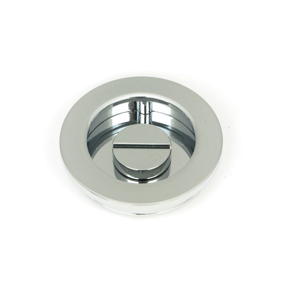 From The Anvil - Polished Chrome 60mm Plain Round Pull - Privacy Set | Sku. 47189 | Trade Door Handles.