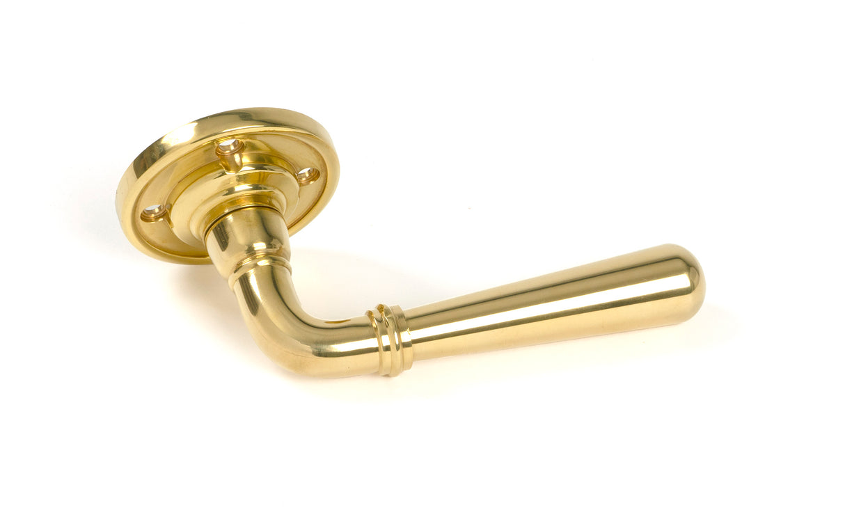 From The Anvil - Polished Brass Newbury Lever on Rose Set | Sku. 47193 | Trade Door Handles.