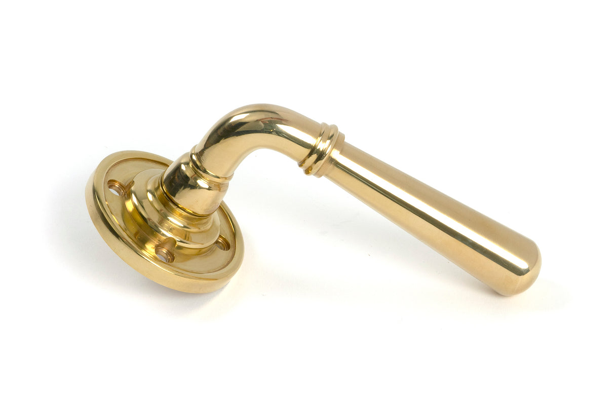 From The Anvil - Polished Brass Newbury Lever on Rose Set | Sku. 47193 | Trade Door Handles.