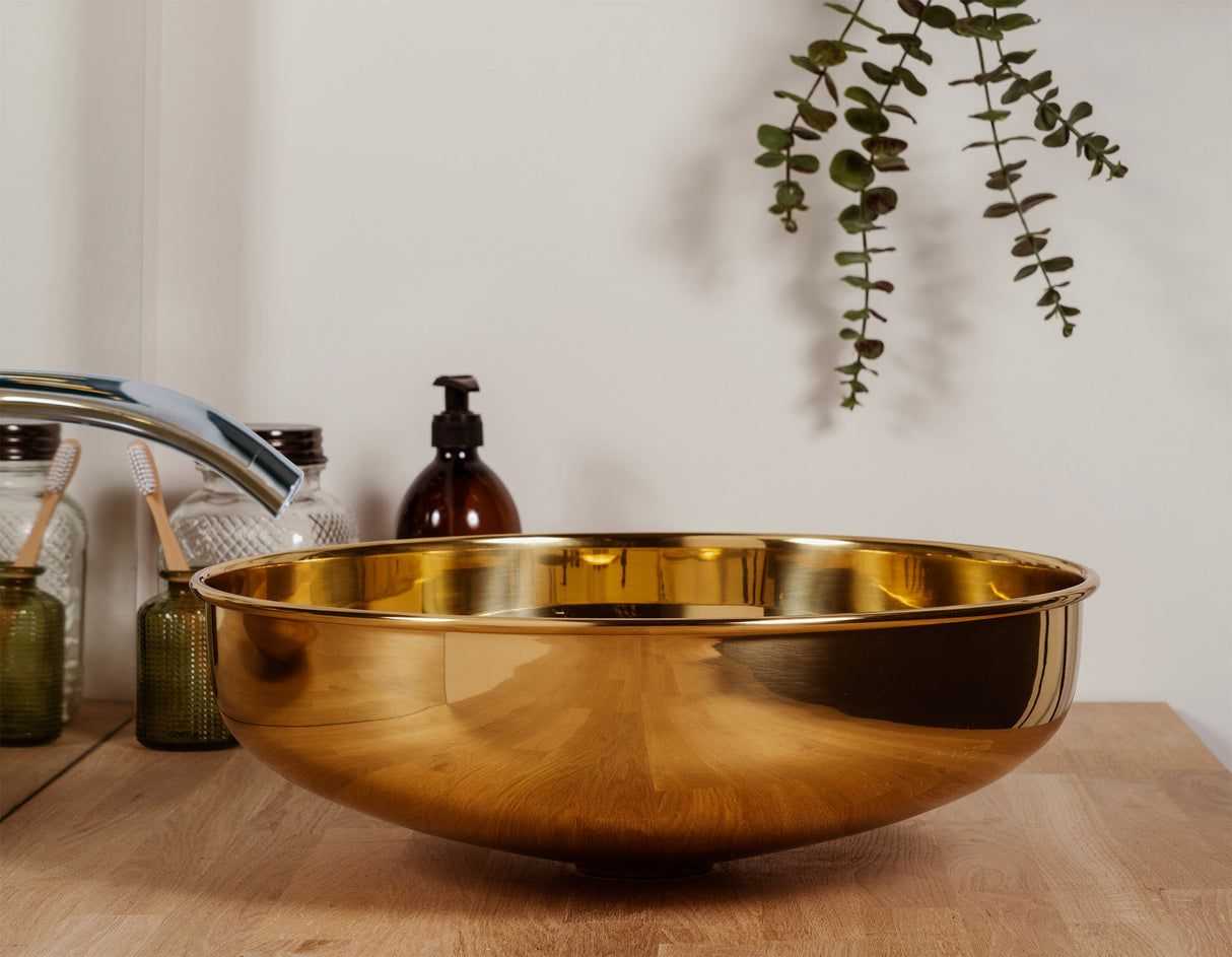 From The Anvil - Smooth Brass Round Sink | Sku. 47202 | Trade Door Handles.