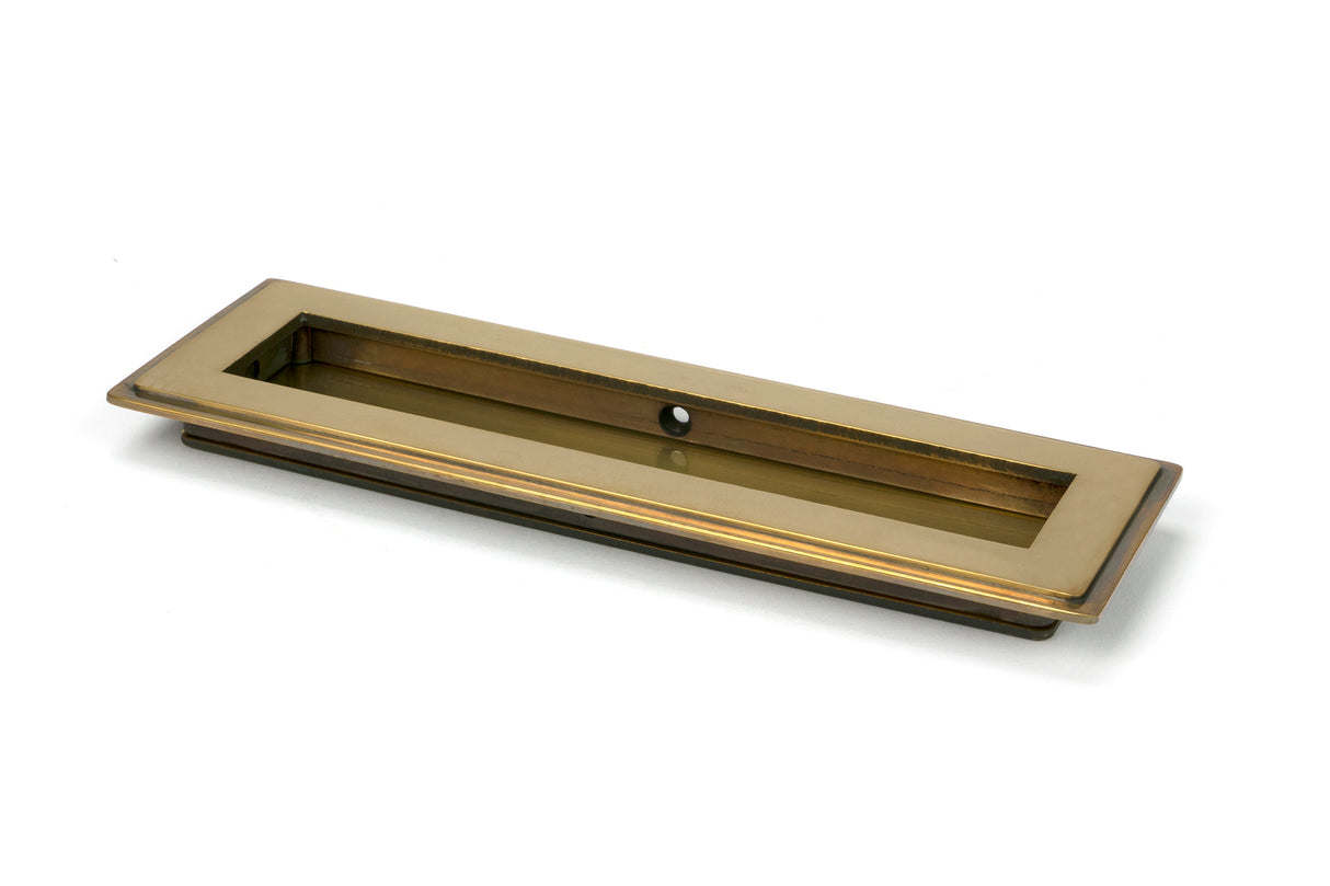 From The Anvil - Aged Brass 175mm Art Deco Rectangular Pull | Sku. 48300 | Trade Door Handles.