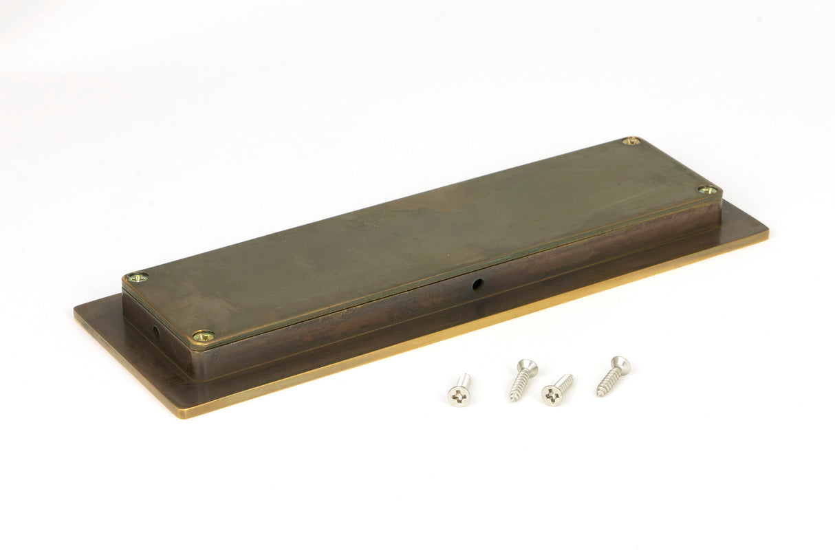 From The Anvil - Aged Brass 175mm Plain Rectangular Pull | Sku. 48306 | Trade Door Handles.