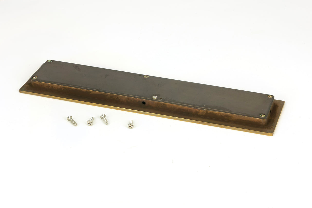 From The Anvil - Aged Brass 250mm Plain Rectangular Pull | Sku. 48307 | Trade Door Handles.