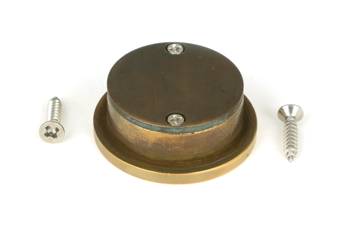 From The Anvil - Aged Brass 34mm Round Finger Edge Pull | Sku. 48333 | Trade Door Handles.