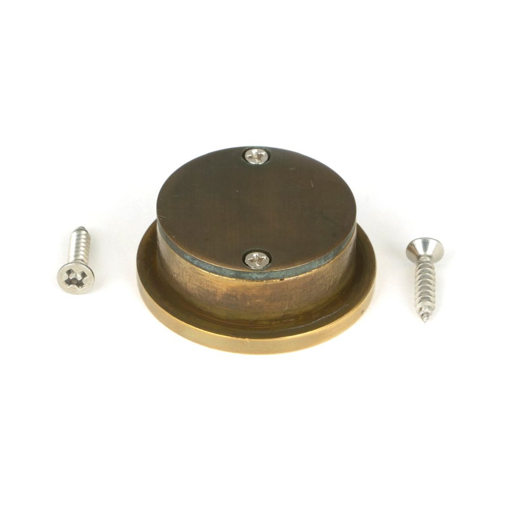 From The Anvil - Aged Brass 34mm Round Finger Edge Pull | Sku. 48333 | Trade Door Handles.